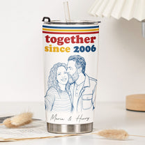 Together-Since-Custom-Photo-Sketch-Line-Art-Anniversary-Gift-For-Him-Her-Personalized-Tumbler-Cup-5