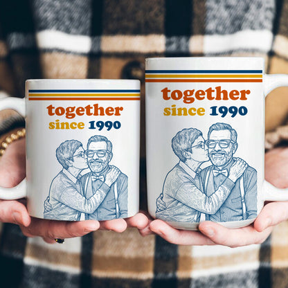 Together-Since-Sketch-Line-Art-Custom-Photo-Couple-Anniversary-Gift-Personalized-Mug-6