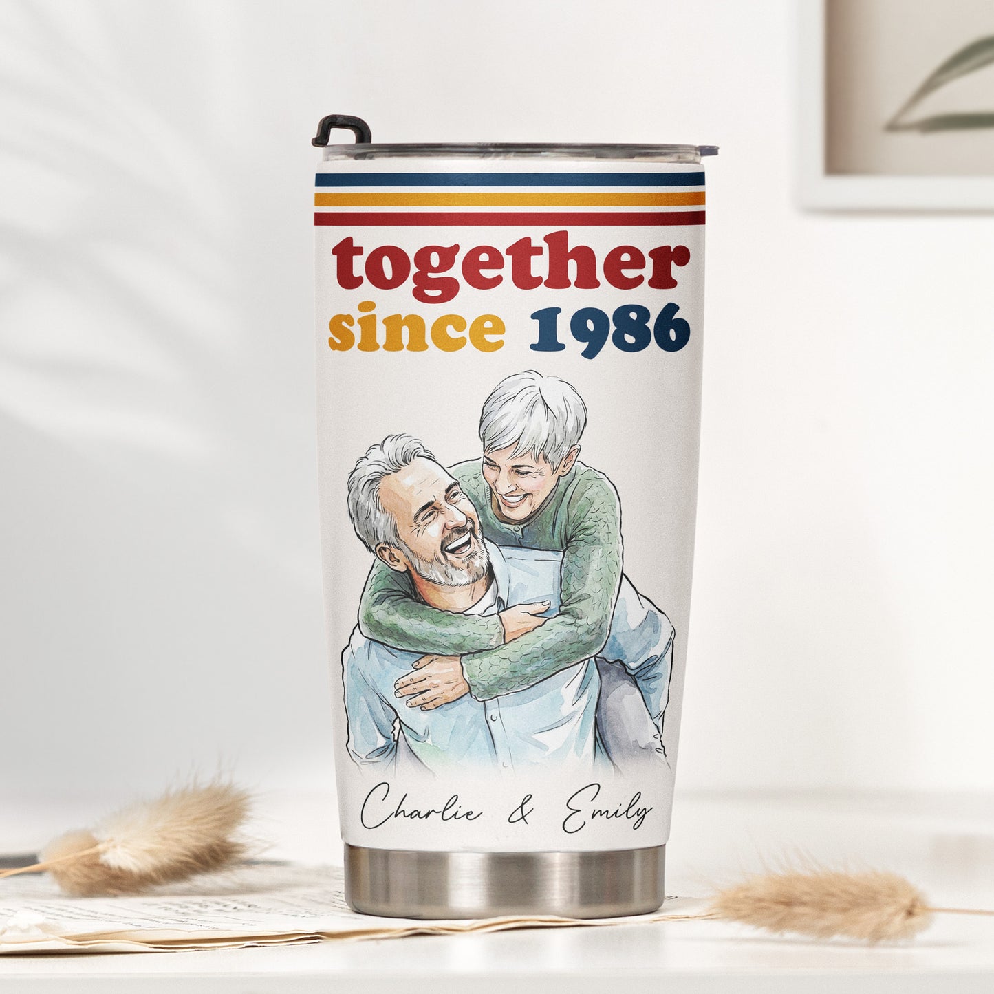 Together-Since-Vintage-Retro-Photo-Anniversary-Gift-For-Him-Her-Personalized-Tumbler-Cup-2