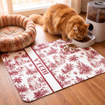 Toile Aesthetic Placemat, Pet Food Mat Bow Mat - Personalized Pet Feeding Mat