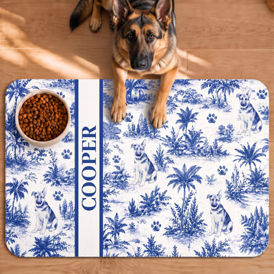 Toile Aesthetic Placemat, Pet Food Mat Bow Mat - Personalized Pet Feeding Mat