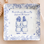 Toile De Jouy Besties - Thank You Gifts For Best Friends - Personalized Jewelry Dish