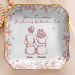 Toile De Jouy Besties - Thank You Gifts For Best Friends - Personalized Jewelry Dish