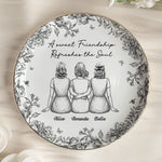 Toile De Jouy Besties - Thank You Gifts For Best Friends - Personalized Jewelry Dish