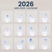 Toile De Jouy Birth Flower - Custom Easel Calendar 2026