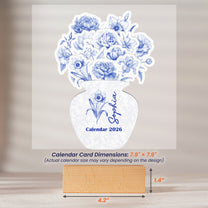 Toile De Jouy Birth Flower - Custom Easel Calendar 2026