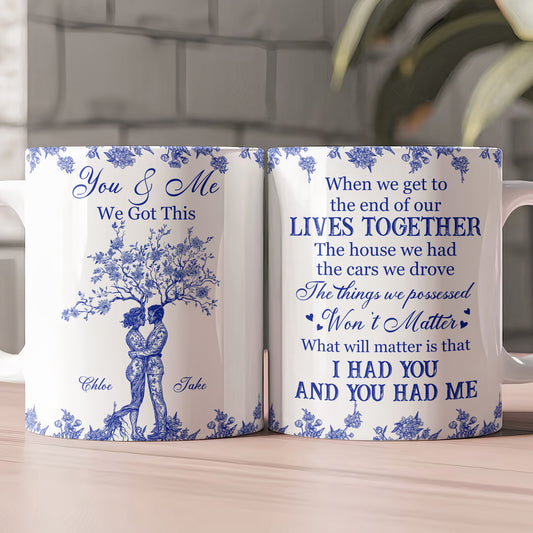 Toile De Jouy Couple Art You & Me We Got This - Personalized Mug