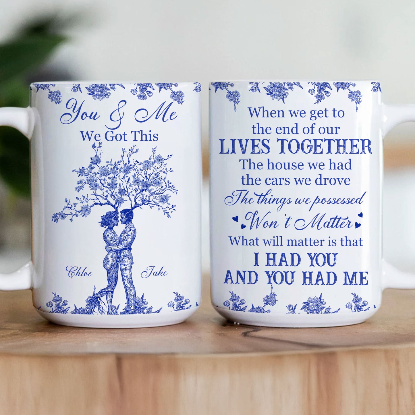 Toile De Jouy Couple Art You & Me We Got This - Personalized Mug