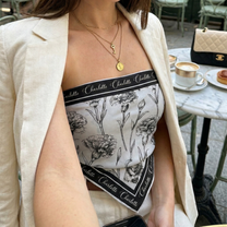 Toile De Jouy Custom Birth Flower Gift For Her, Daughter, Mom, Wife, Sister - Personalized Scarf