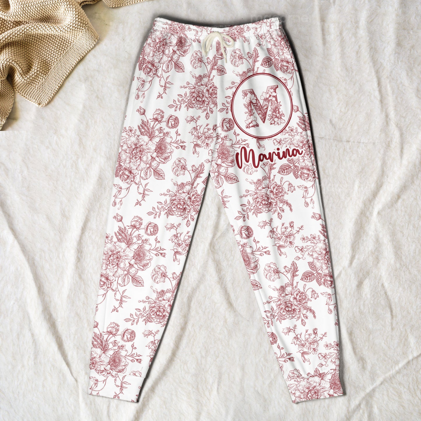 Toile De Jouy Custom Name - Personalized Sweatpants