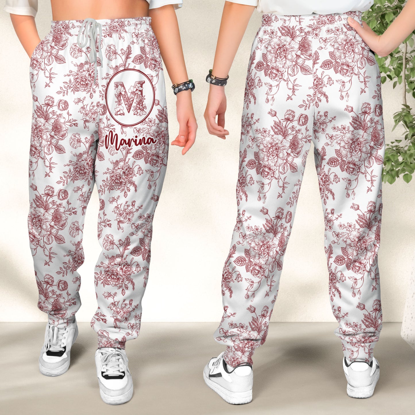 Toile De Jouy Custom Name - Personalized Sweatpants
