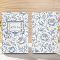 Toile De Jouy Diary Custom Birth Flower Gift For Her, Daughter, Mom, Wife, Sister - Personalized Hardcover Journal