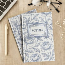 Toile De Jouy Diary Custom Birth Flower Gift For Her, Daughter, Mom, Wife, Sister - Personalized Hardcover Journal