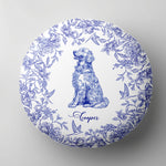 Toile De Jouy Dog Breeds Custom Chinoiserie Style - Personalized Round Pillow