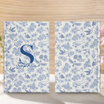 Toile De Jouy Floral Initial - Personalized Hardcover Journal