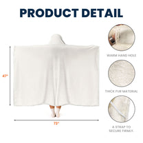 Toile De Jouy Floral Initial - Personalized Wearable Blanket Hoodie