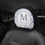 Toile De Jouy Initial Name Letter - Personalized Car Headrest Covers