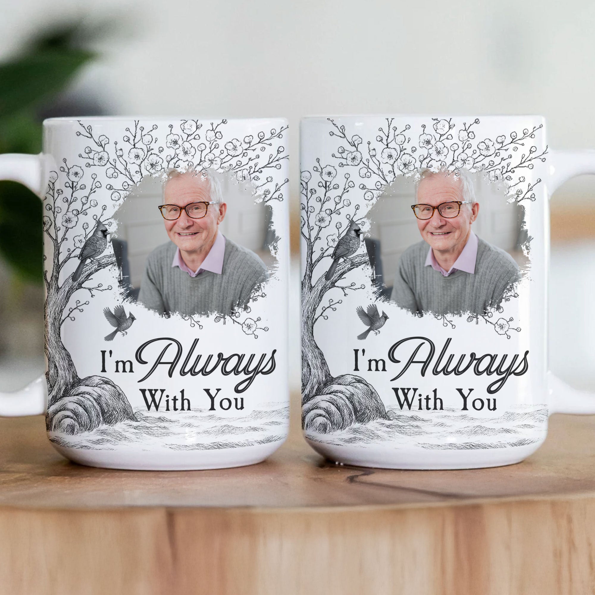 Toile De Jouy Memorial I'm Always With You - Personalized Photo Mug