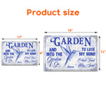 Toile De Jouy Style And Into The Garden I Go - Personalized Metal Sign