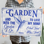 Toile De Jouy Style And Into The Garden I Go - Personalized Metal Sign
