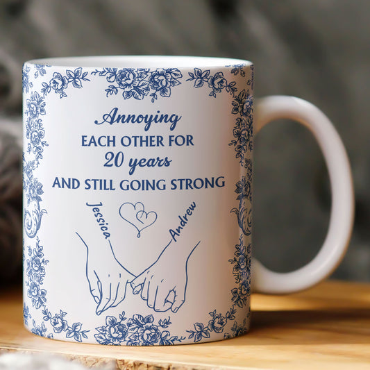 Toile De Jouy Style Annoying Each Other For Years Anniversary Gift - Personalized Mug
