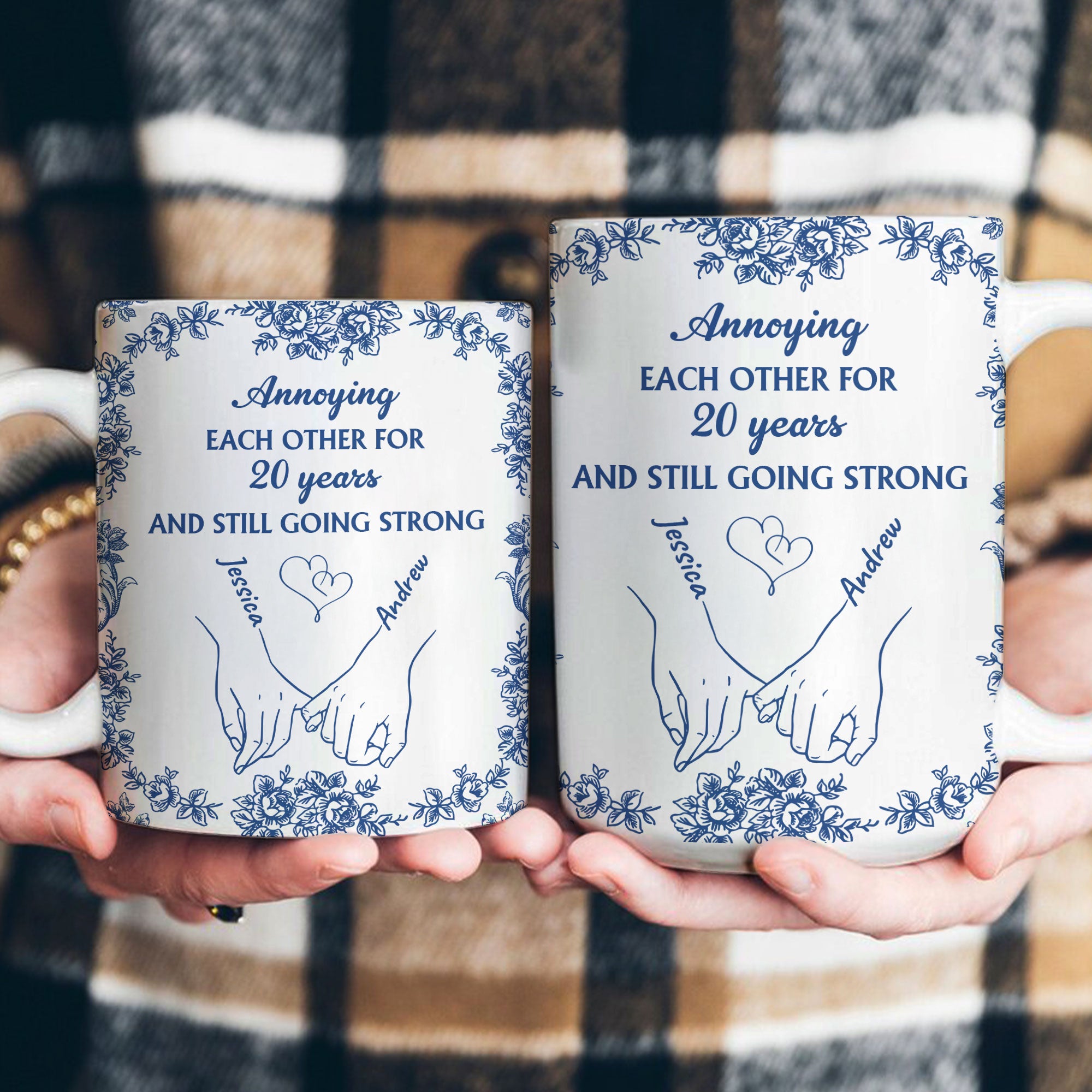 Toile De Jouy Style Annoying Each Other For Years Anniversary Gift - Personalized Mug