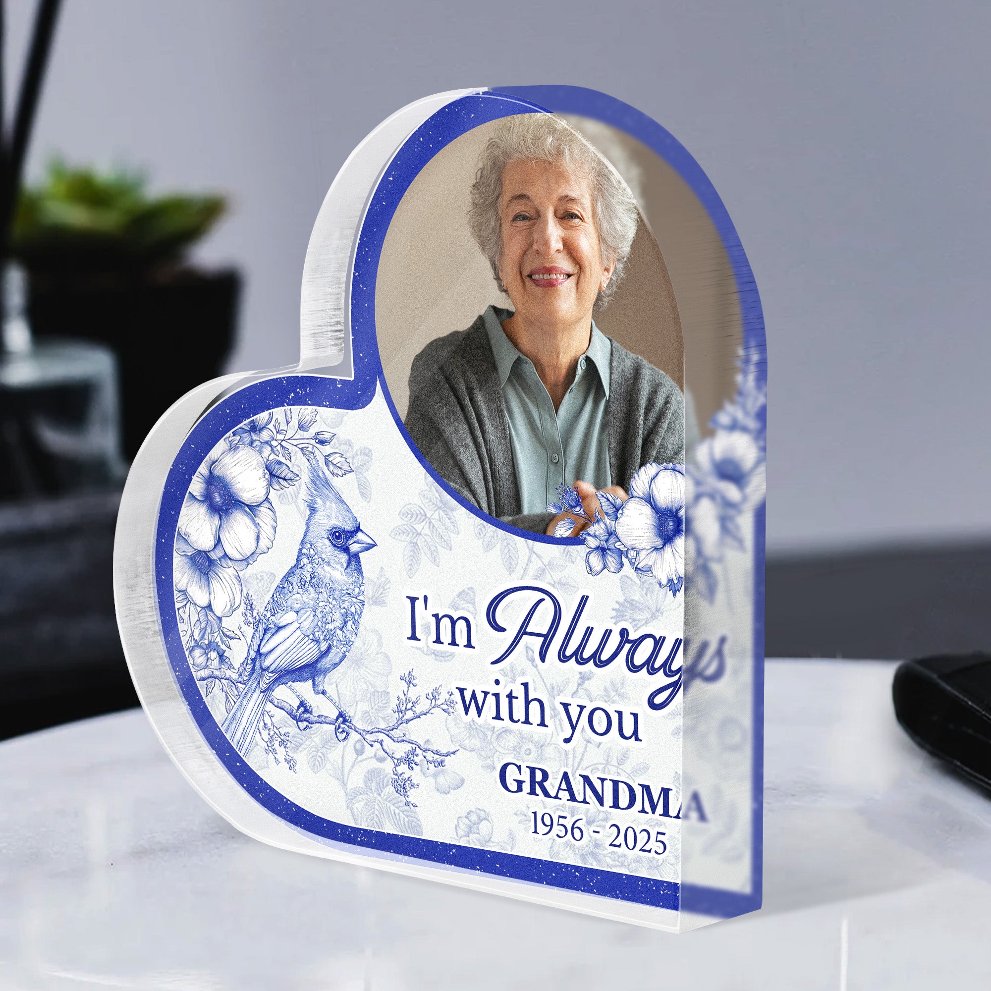 Toile De Jouy Style Memorial I'm Always With You - Personalized Acrylic Photo Plaque