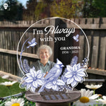 Toile De Jouy Style Memorial I'm Always With You - Personalized Photo Solar Light