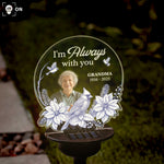 Toile De Jouy Style Memorial I'm Always With You - Personalized Photo Solar Light