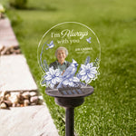 Toile De Jouy Style Memorial I'm Always With You - Personalized Photo Solar Light