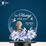 Toile De Jouy Style Memorial I'm Always With You - Personalized Photo Solar Light
