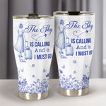 Toile De Jouy The Sky Is Calling - Personalized 30oz Curved Tumbler