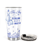 Toile De Jouy The Sky Is Calling - Personalized 30oz Curved Tumbler
