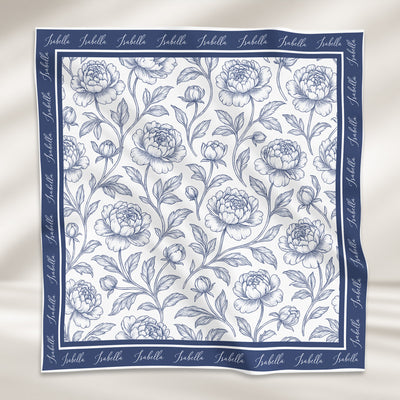 Toile De Jouy Custom Birth Flower Gift For Her, Daughter, Mom, Wife, Sister - Personalized Scarf