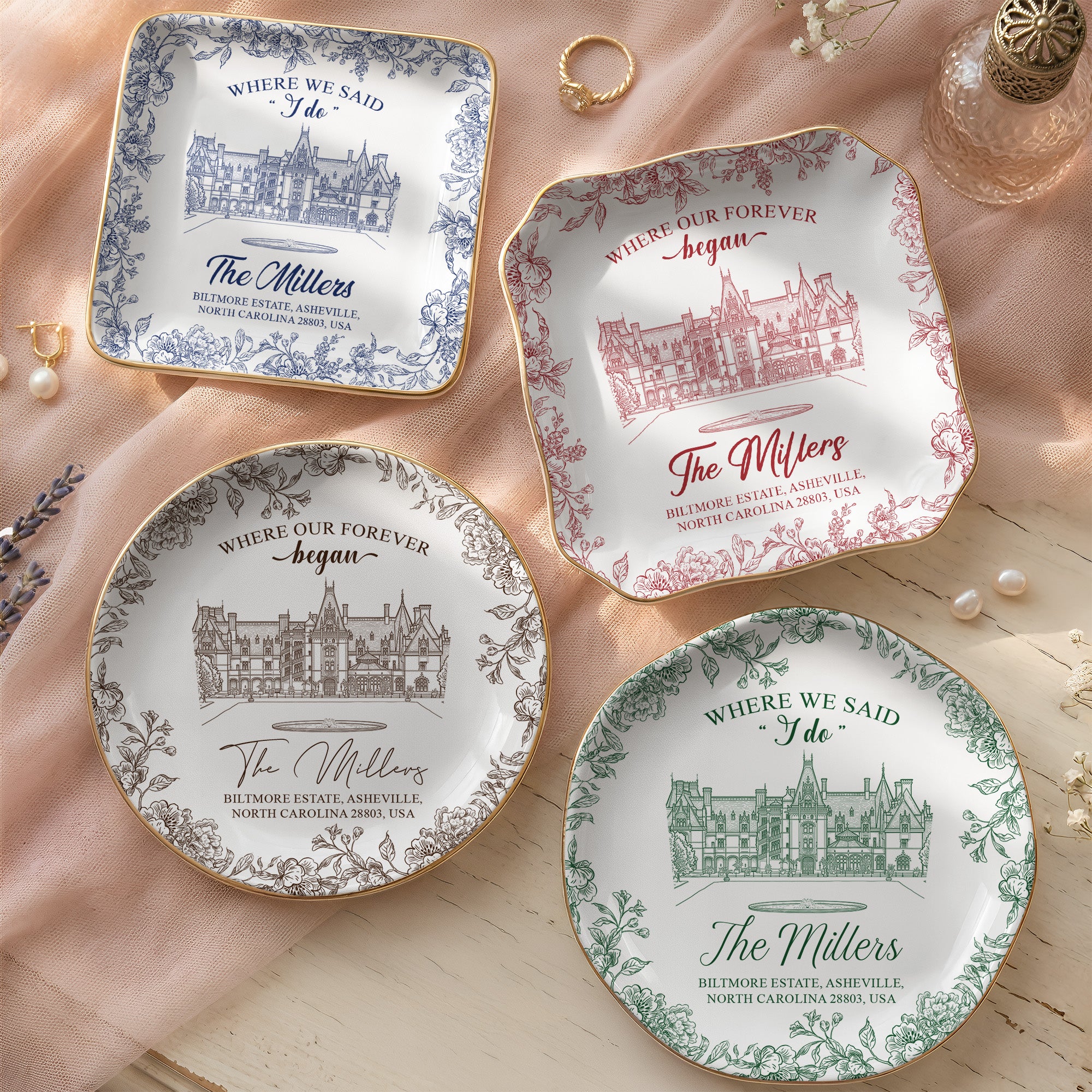 Toile-De-Jouy-Custom-Photo-Wedding-Venue-Illustration-Drawing-Gifts-For-Bride,-Her-Personalized-Jewelry-Dish-1