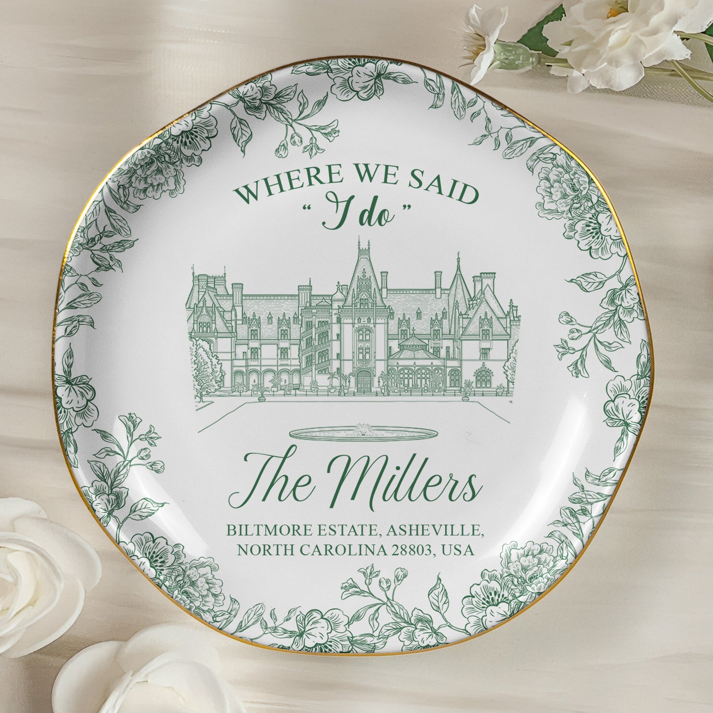Toile-De-Jouy-Custom-Photo-Wedding-Venue-Illustration-Drawing-Gifts-For-Bride,-Her-Personalized-Jewelry-Dish-3