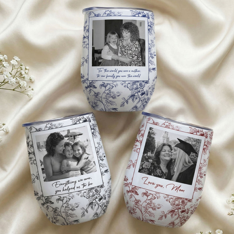 Toile-De-Jouy-Custom-Vintage-Photo-Mom-And-Children-Thank-You-Gifts-For-Mom-Personalized-Wine-Tumbler-1