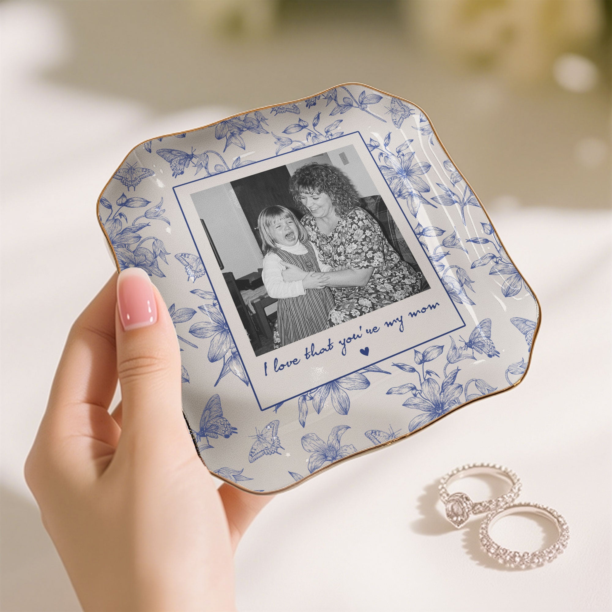 Toile-De-Jouy-Photo-Trinket-Tray-Mothers-Day-Gift-For-Mum-Mom-Nana-Personalized-Jewelry-Dish-6