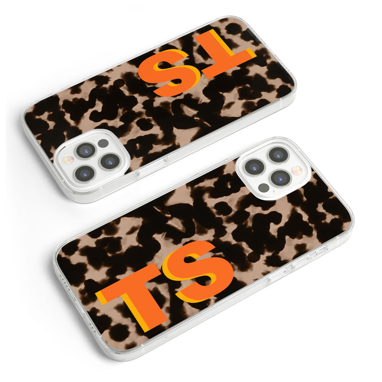 Tortoise-Pattern-Monogram-Shadow-Initials-Personalized-Phone-Case-13