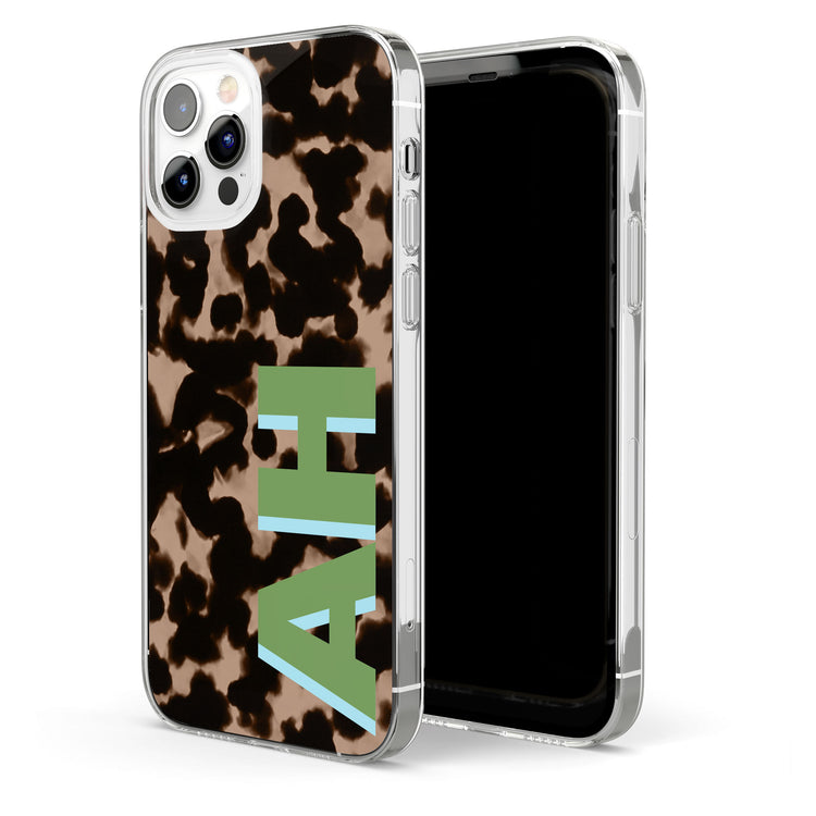 Tortoise-Pattern-Monogram-Shadow-Initials-Personalized-Phone-Case-5