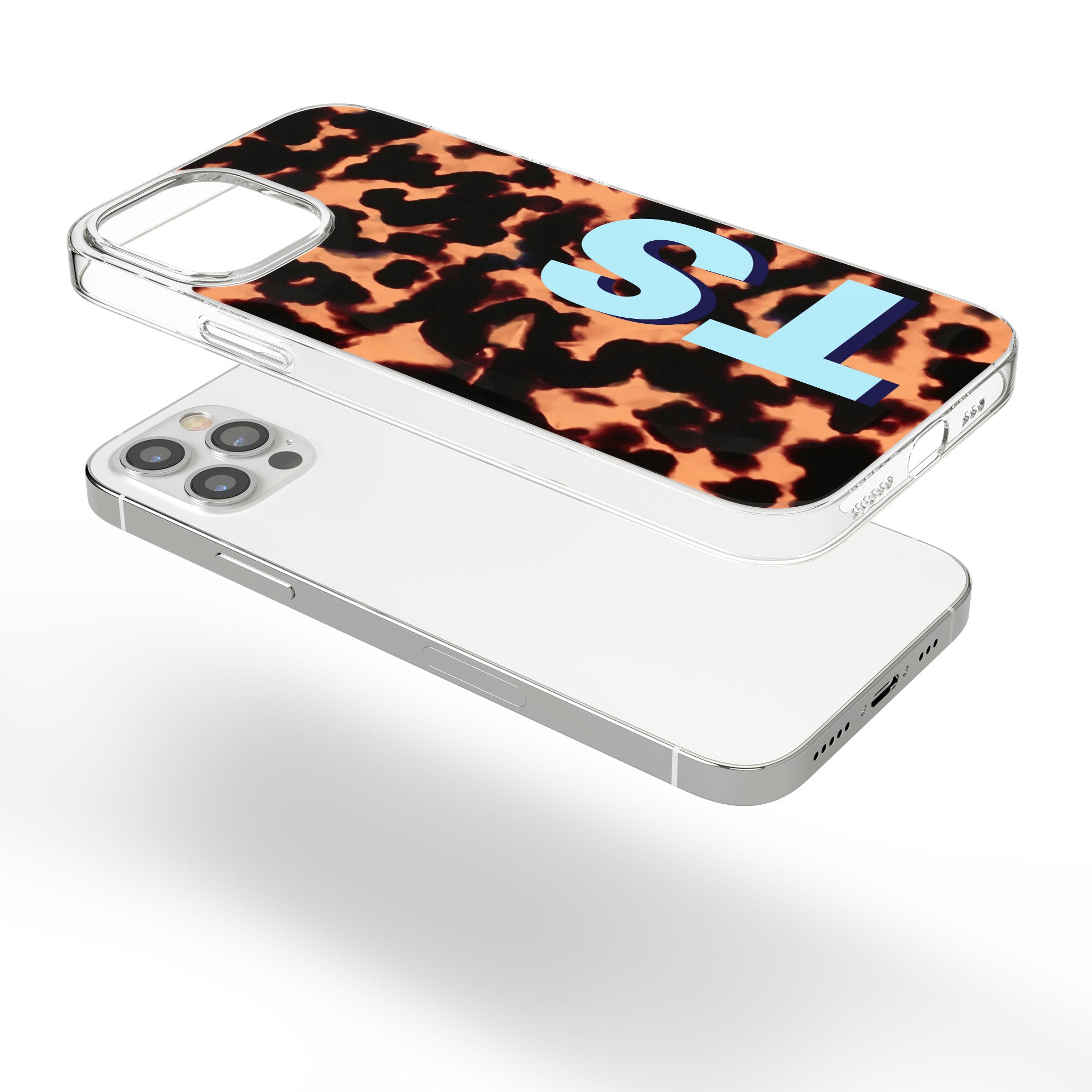 Tortoise-Pattern-Monogram-Shadow-Initials-Personalized-Phone-Case-8