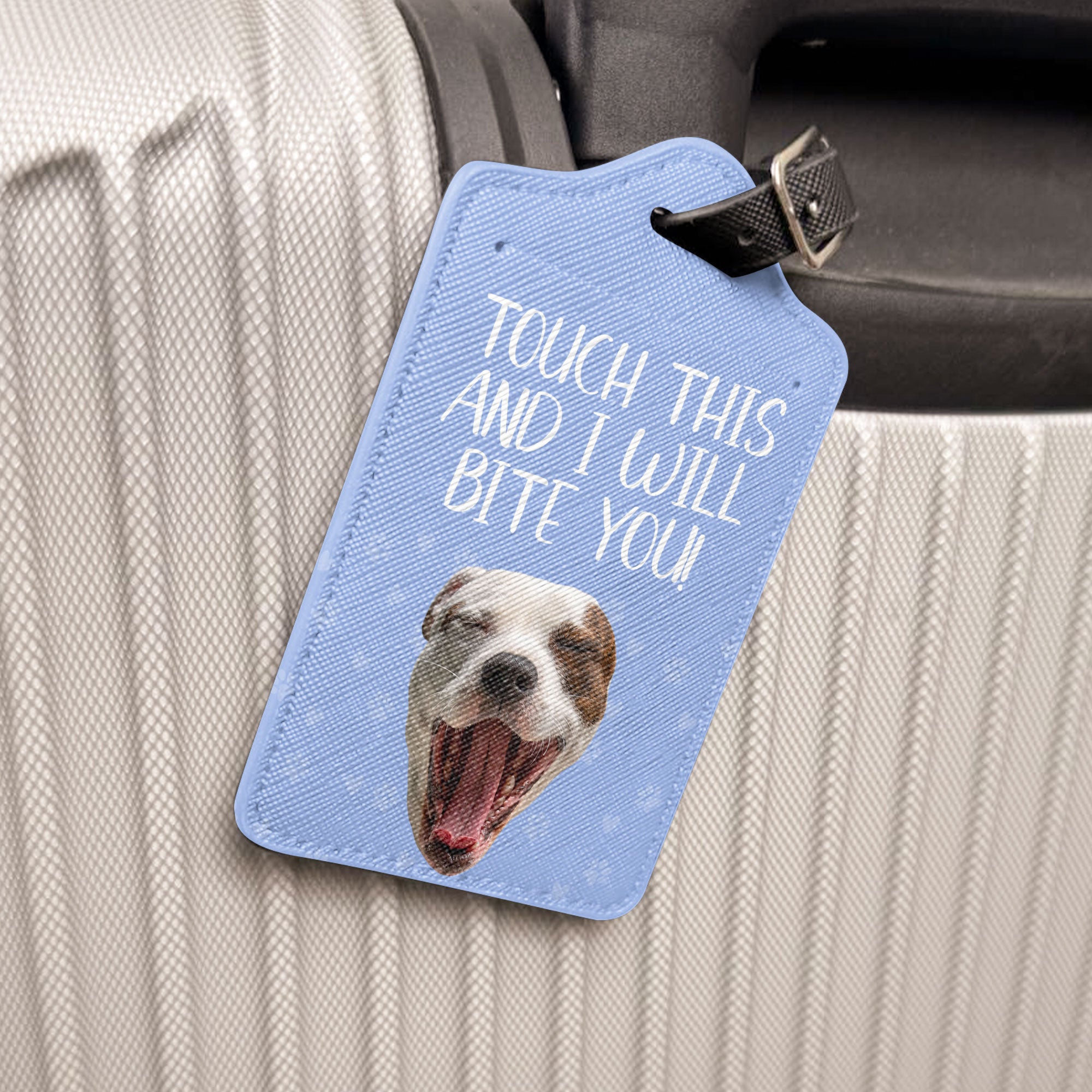 Touch This & I Will Bite - Personalized Photo Passport Cover And Luggage Tag Travel Set