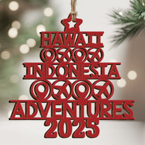 Travel Destination - Personalized Wooden Ornament