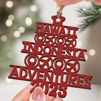 Travel Destination - Personalized Wooden Ornament