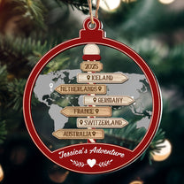 Travel Destination Sum Up - Personalized Wood And Acrylic Ornament