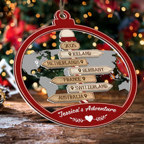 Travel Destination Sum Up - Personalized Wood And Acrylic Ornament