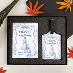 Travel Is My Therapy - Personalized Passport Cover And Luggage Tag Travel Set