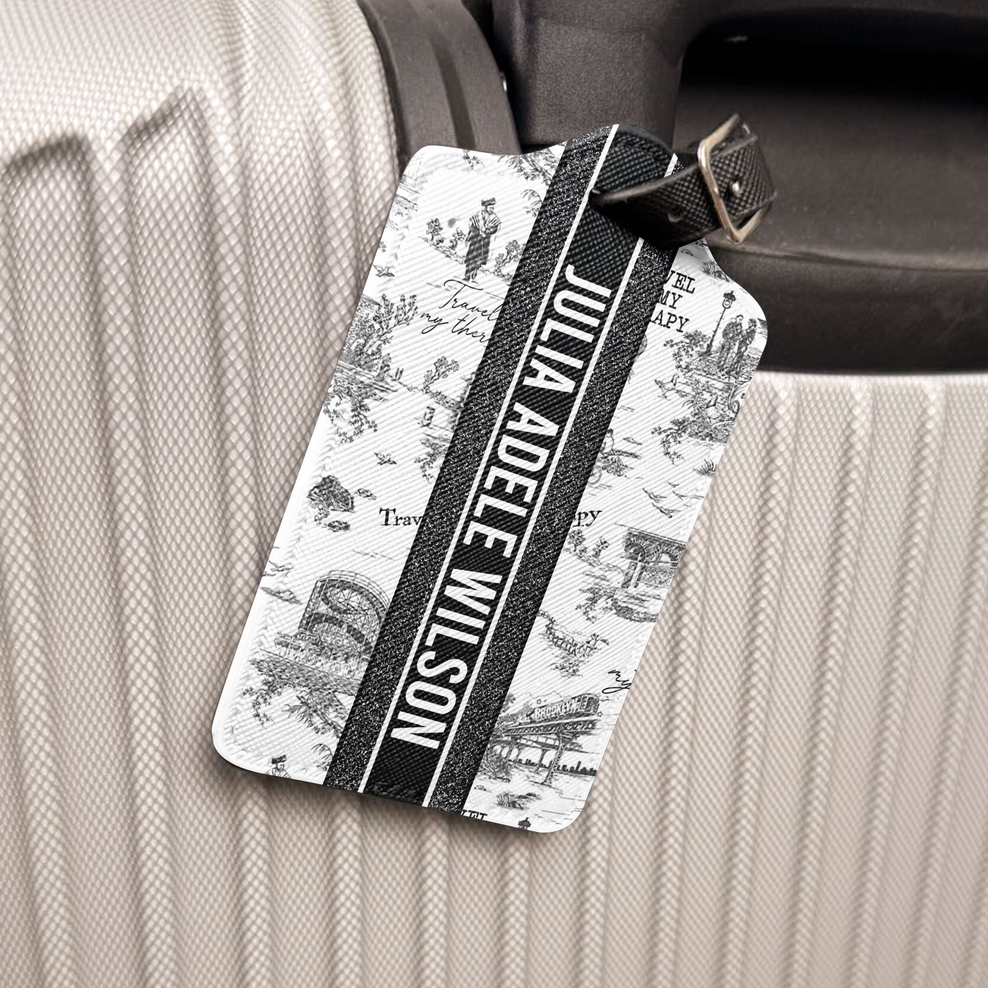 Travel Is My Therapy - Personalized Passport Cover And Luggage Tag Travel Set