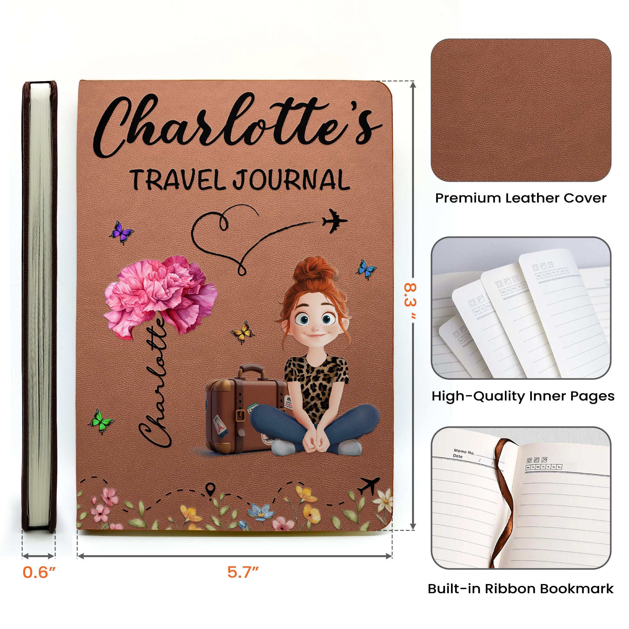 Travel Journal Advenure - Personalized Leather Journal