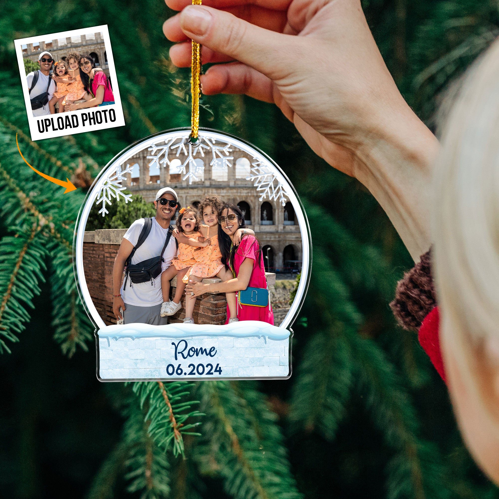 Travel Memories - Personalized Acrylic Photo Ornament